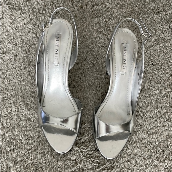 Nine West Shoes - Nine West Women's Silver Slingback Heels